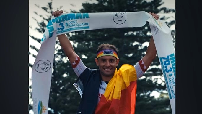Jelle Geens wint Ironman 70.3 Port Macquarie. Foto: Facebook Jelle Geens